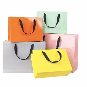 Custom Printed Gloss Paper Shopping Bags