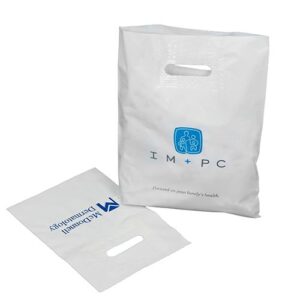 Imprinted White Patch Handle Bags