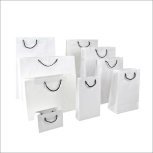 CUSTOM WHITE KRAFT PAPER SHOPPING BAGS